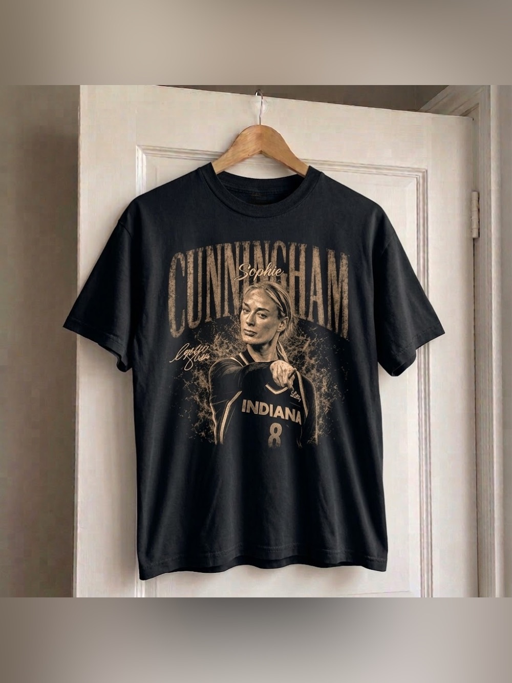 Sophie Cunningham Indiana Basketball Black Sports Graphic T-Shirt